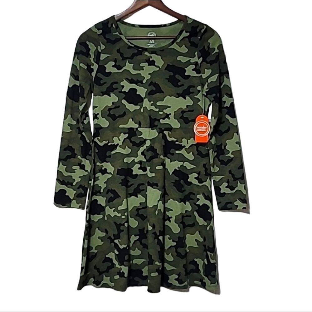 Wonder Nation Big Girls Long Sleeve Camouflage Dress NWT